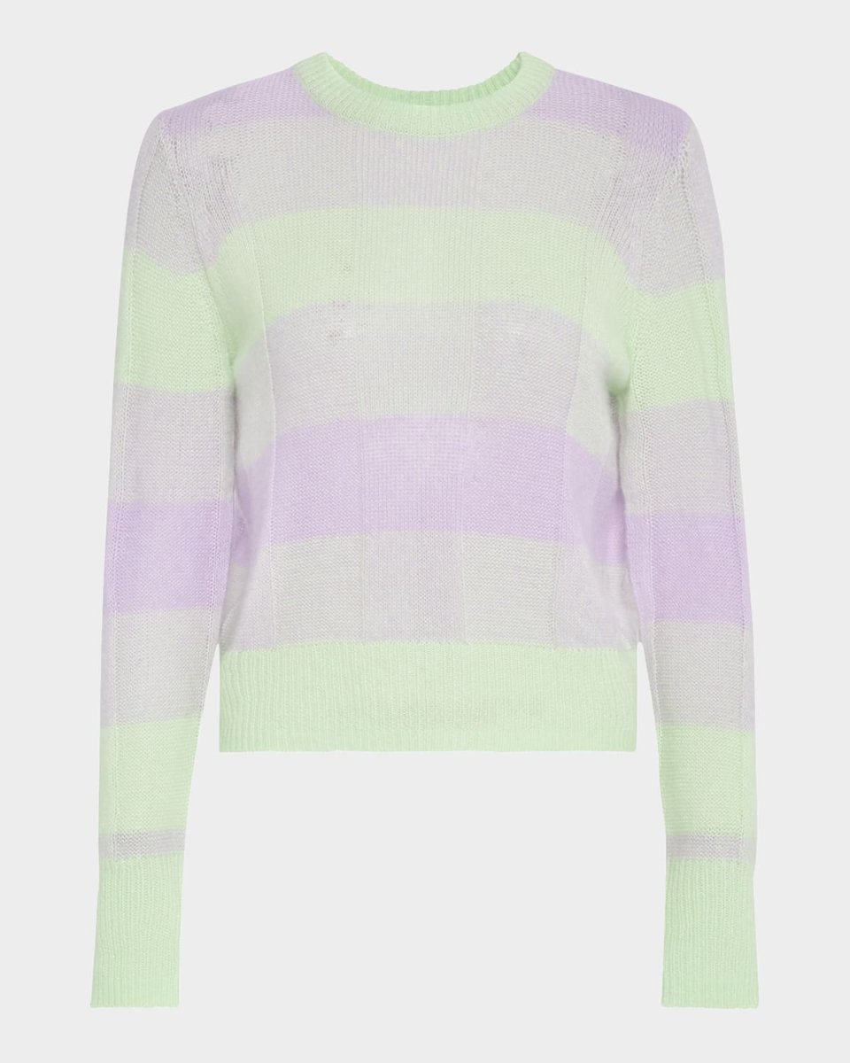 Striped Crewneck Cashmere-Silk Sweater